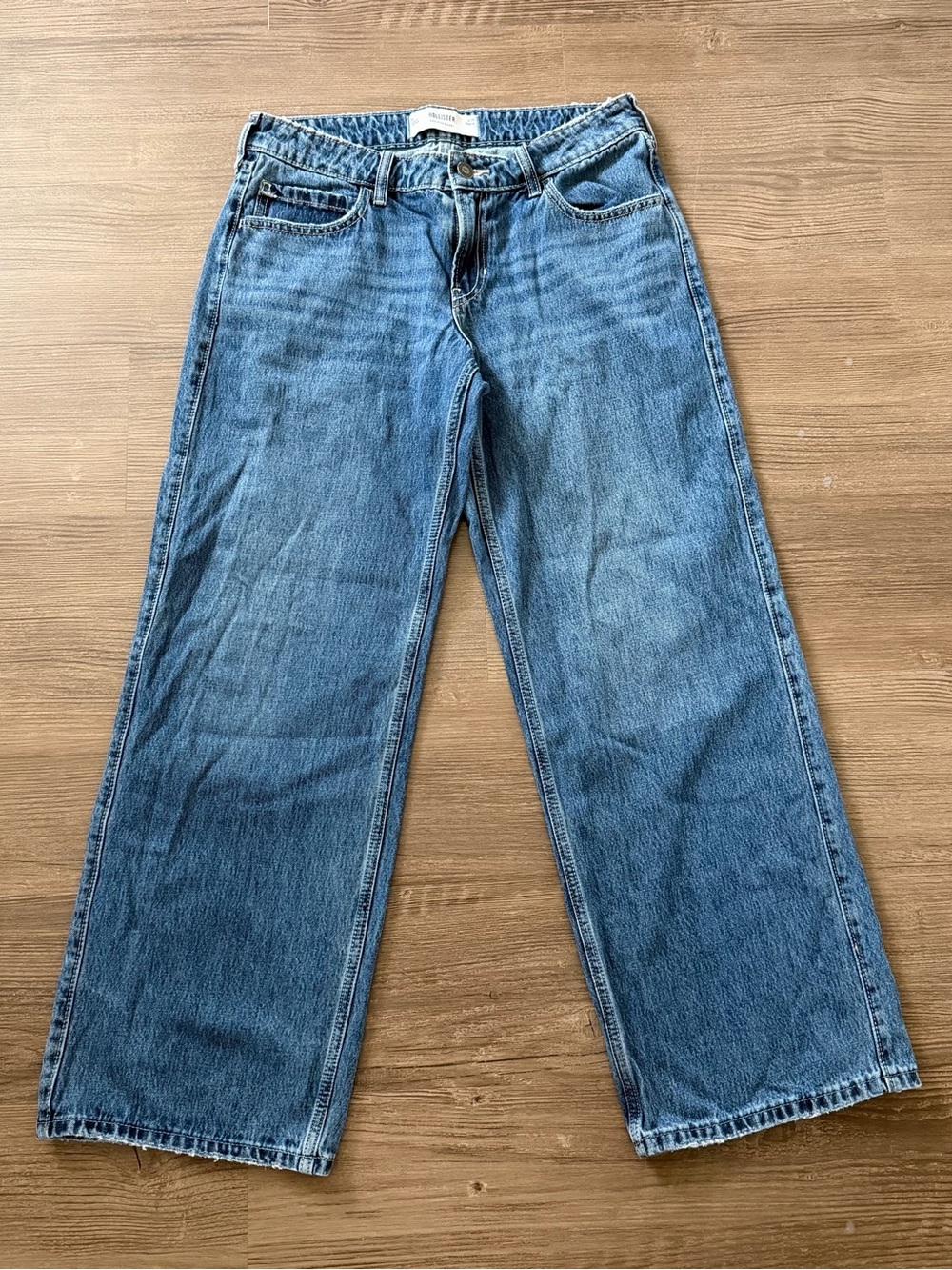 Hollister Low Rise Baggy Wide Leg Jeans W29 8 Regular Blue Y2K